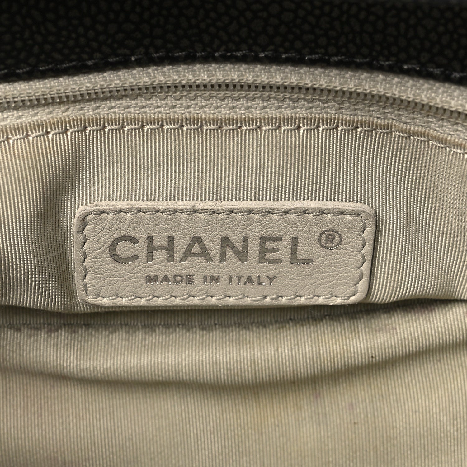 Chanel Metallic Caviar Quilted CC Tote Dark Silver 6 of 10