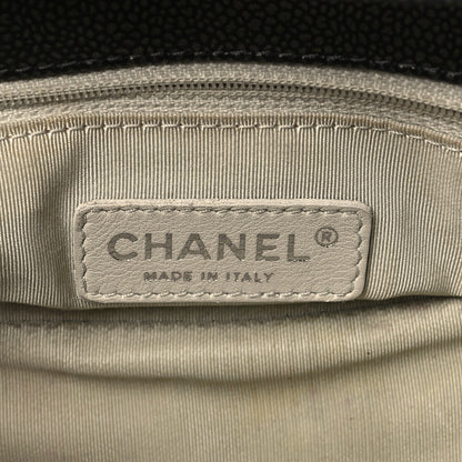 Chanel Metallic Caviar Quilted CC Tote Dark Silver 6 of 10