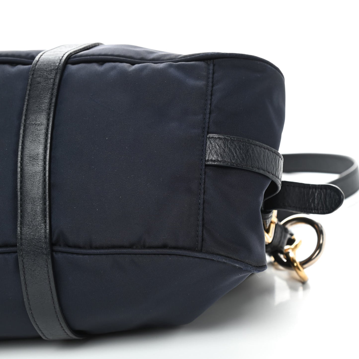 Tessuto Nylon Soft Calfskin Shopping Satchel Blue