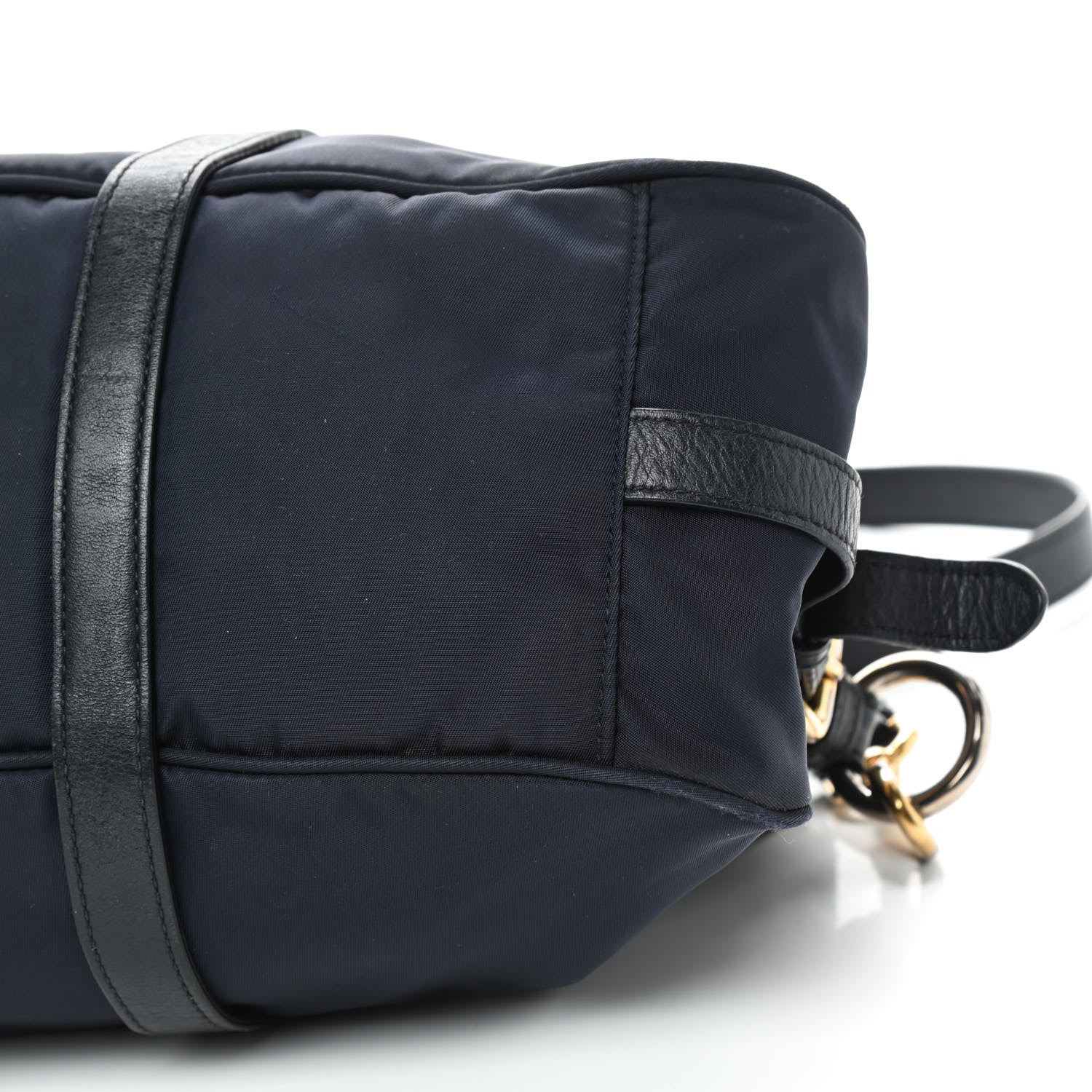 Prada Tessuto Nylon Soft Calfskin Shopping Satchel Blue 8 of 11
