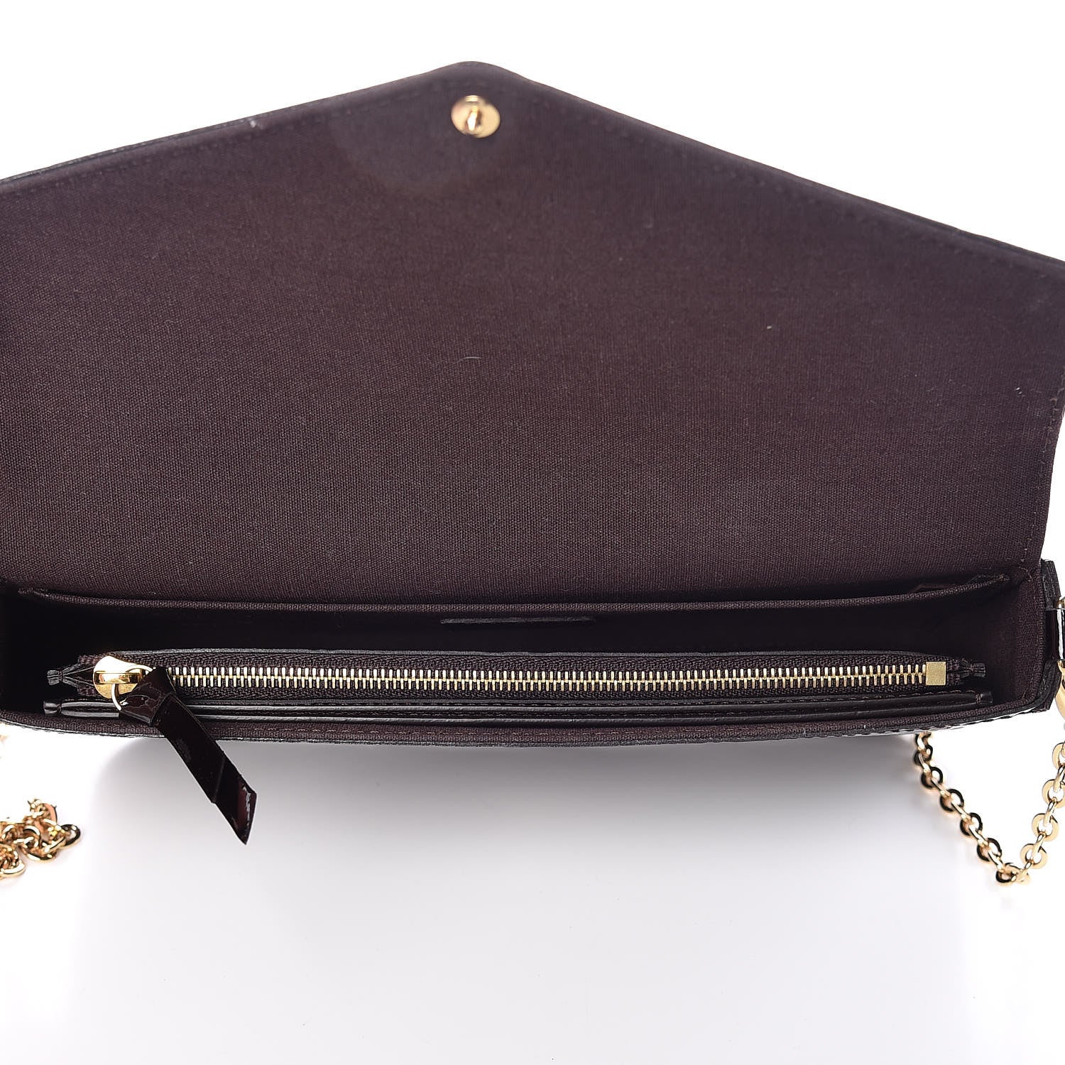 Louis Vuitton Vernis Pochette Felicie Chain Wallet Amarante 7 of 13