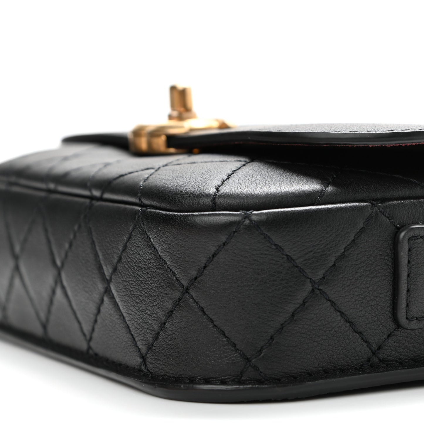 Calfskin Quilted Multi Pouching Flap And Coin Purse Black