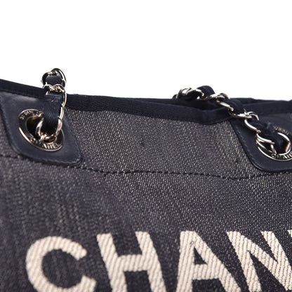 Chanel Denim Small Deauville Tote Dark Blue 10 of 10