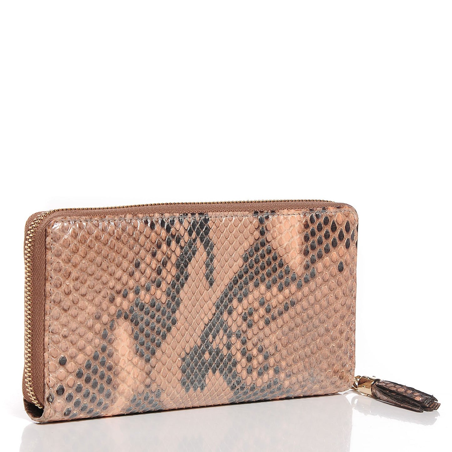 Metallic Python Soho Zip Around Wallet