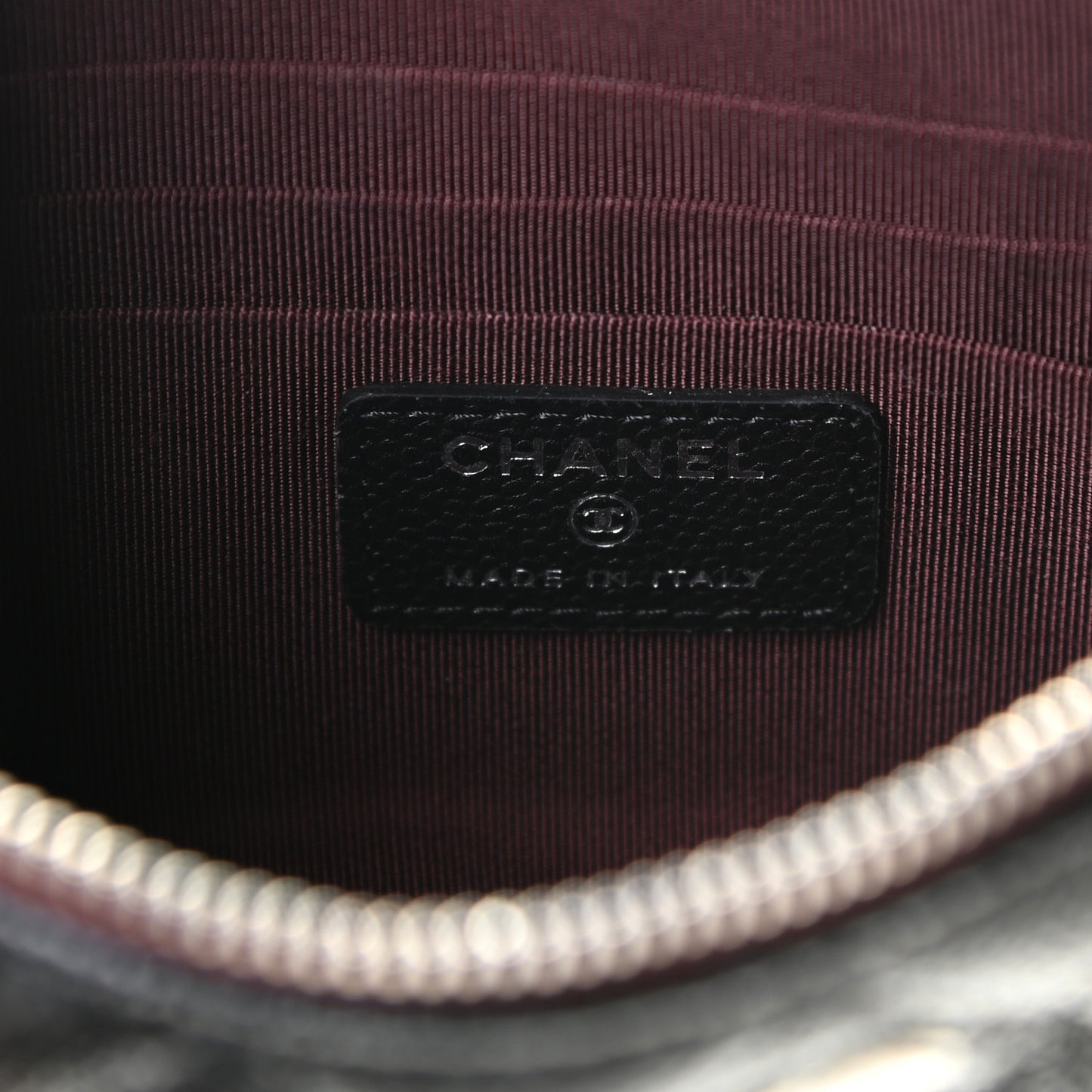 Caviar Quilted Cosmetic Case Black