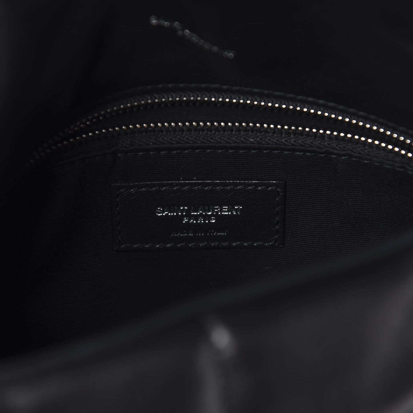 Lambskin Quilted Small Loulou Puffer Monogram Chain Satchel Black