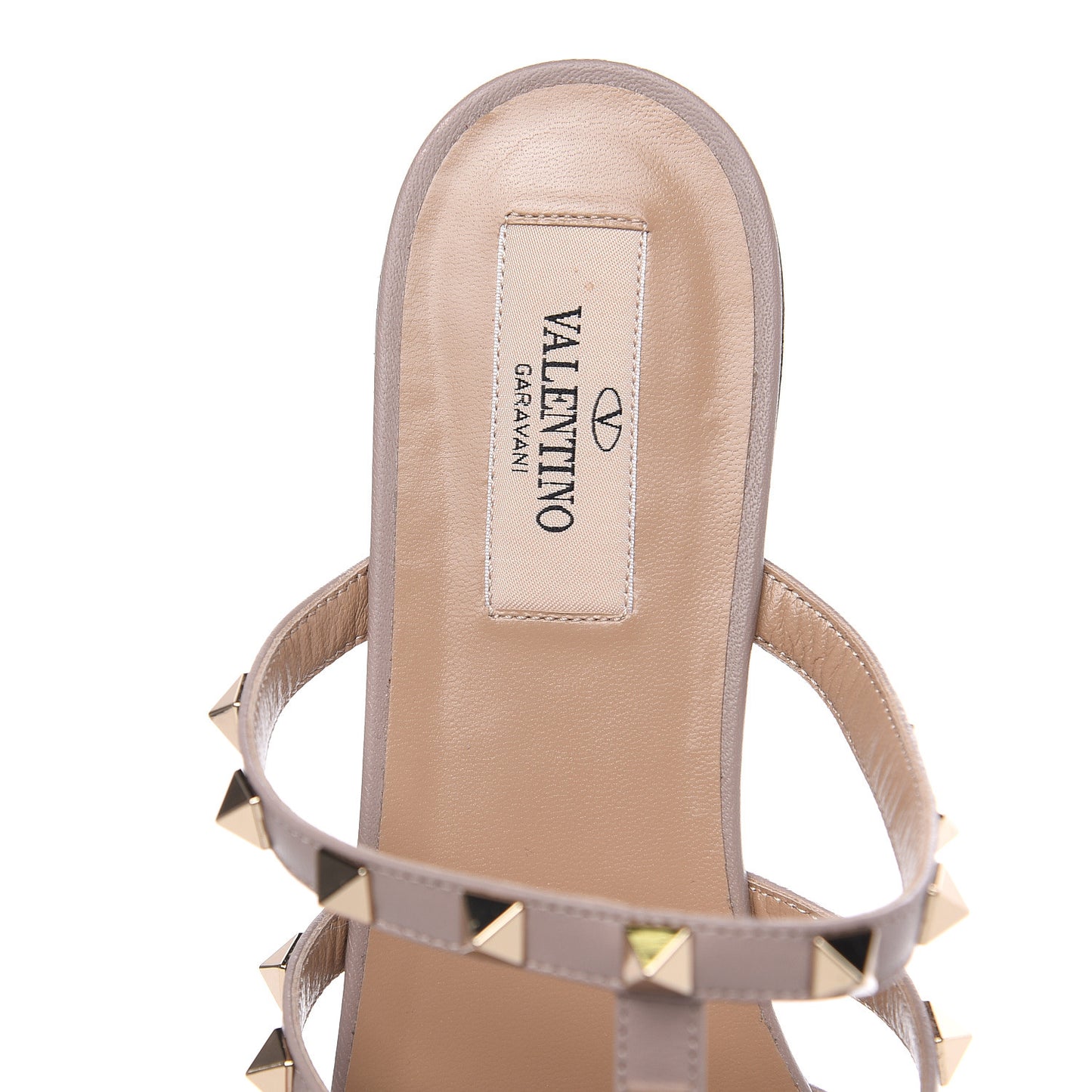 Nappa Rockstud Flat Cage Mules 37 Water Rose Poudre