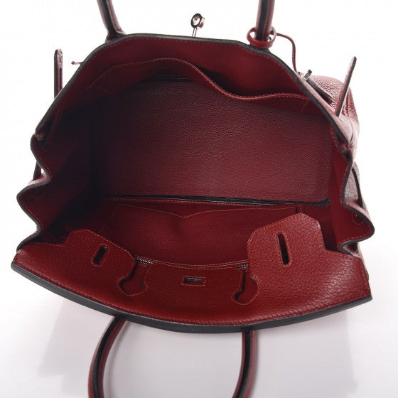 Hermes Taurillon Clemence Birkin 30 Rouge H 5 of 27