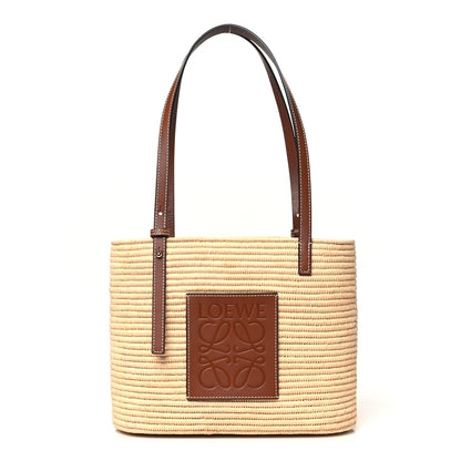 Loewe Raffia Small Square Basket Tote Bag Natural Tan 1 of 9