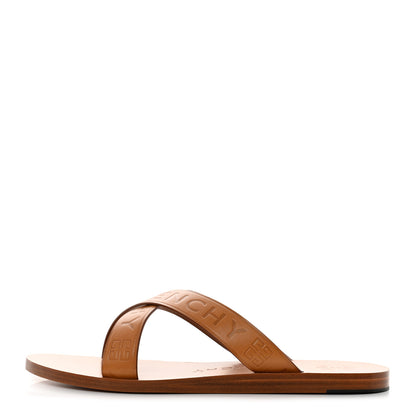 Givenchy Calfskin Logo Strap Sandals 39.5 Tobacco 1 of 8