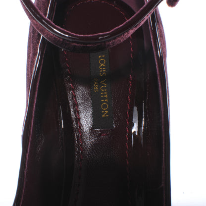 Louis Vuitton Velvet Embellished Coleen Wedges Heels 36 5 of 6
