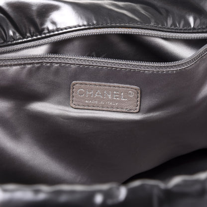Chanel Vinyl Mohair Trimmed Accordion Arctic Polar Ice Flap Black 5 of 12