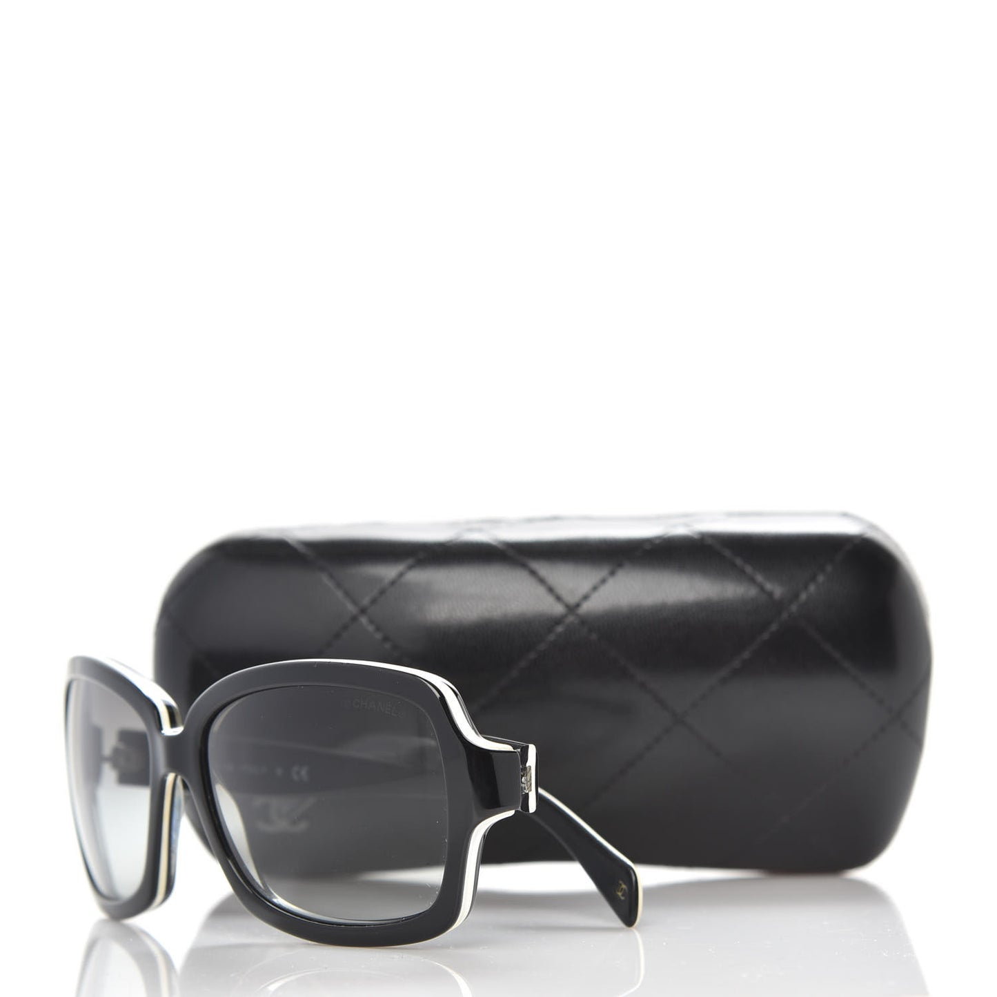 CC Logo Sunglasses 5143 Black White