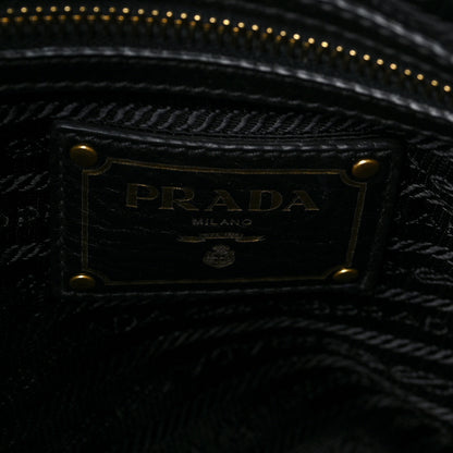 Prada Vitello Daino Top Handle Zip Tote Black 6 of 8