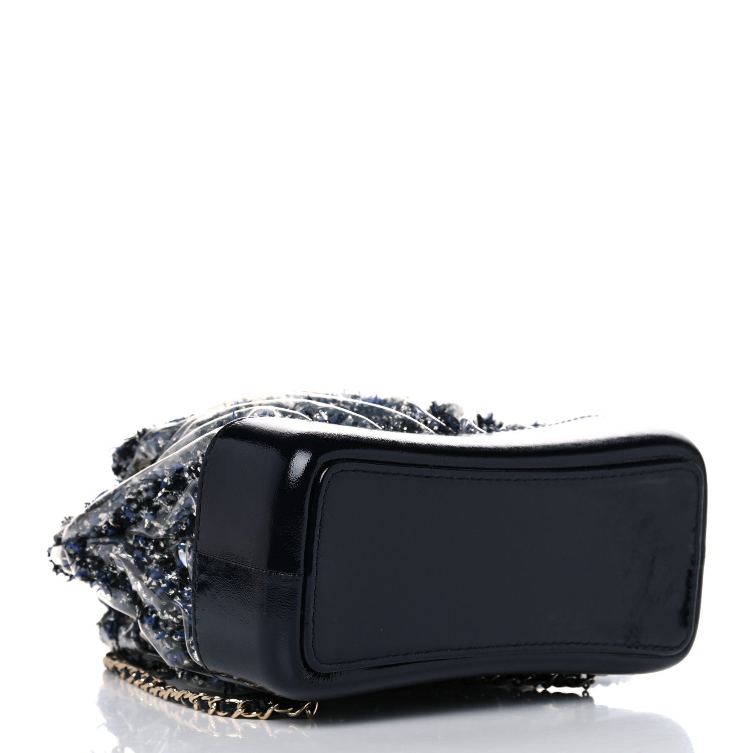 Chanel Tweed PVC Quilted Gabrielle Backpack Navy Black 4 of 9
