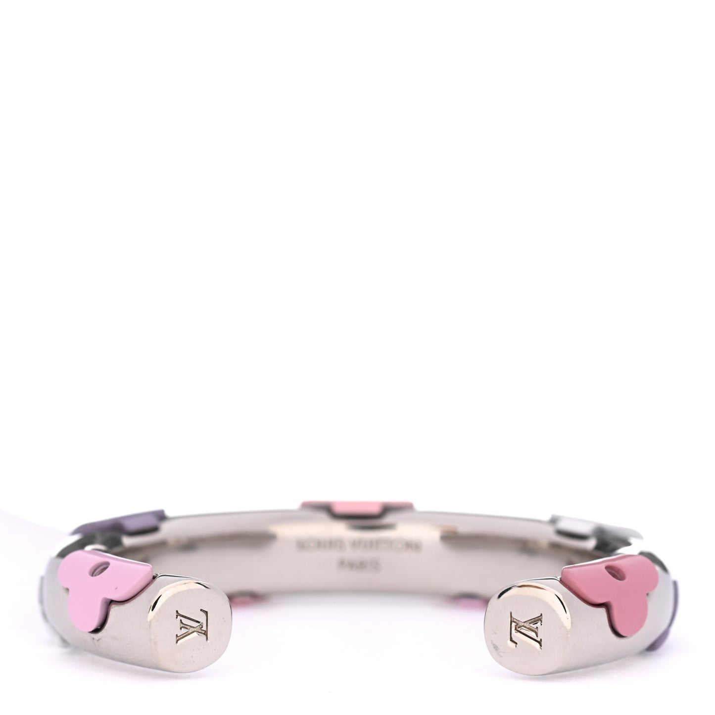 Resin Daily Monogram Bracelet M Silver Pink
