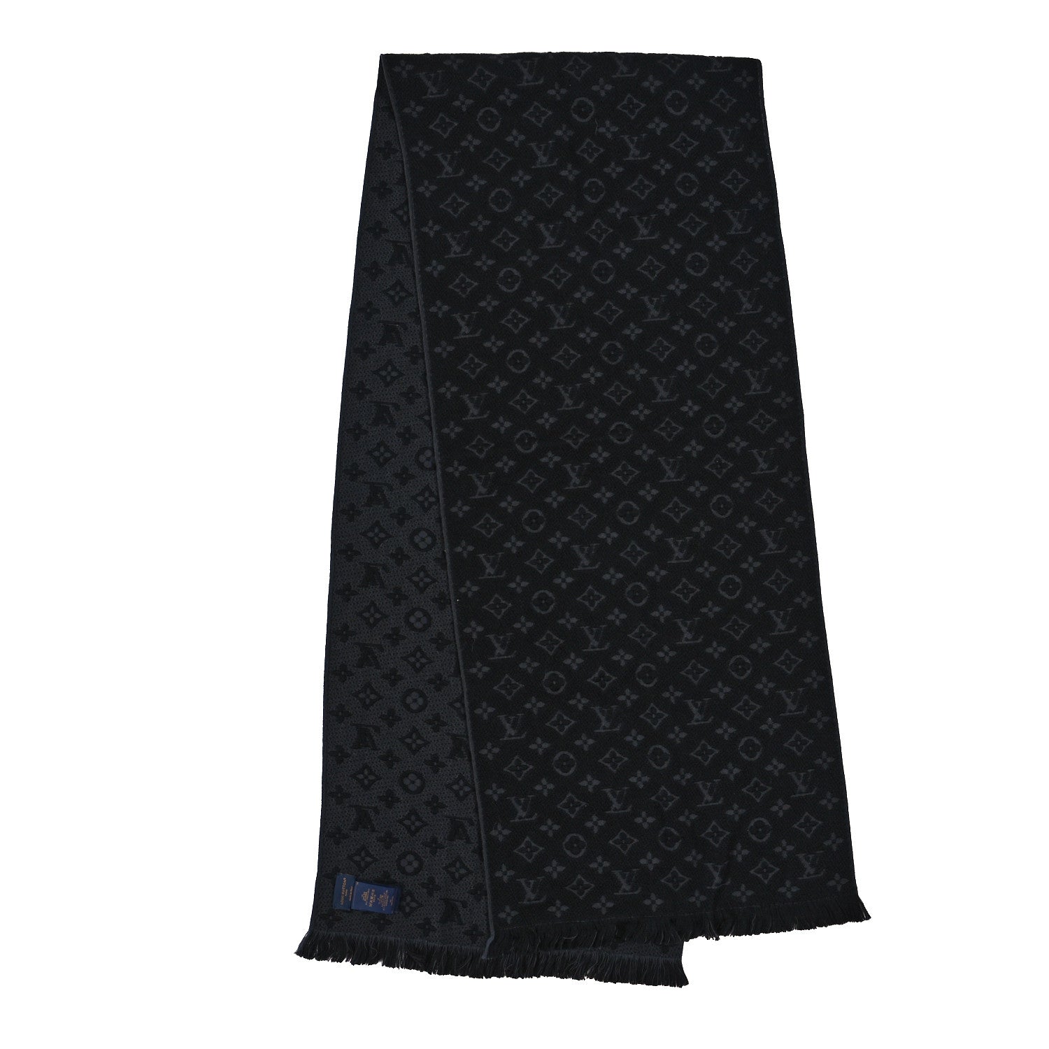 Louis Vuitton Wool Monogram Classic Scarf Black Black 2 of 3