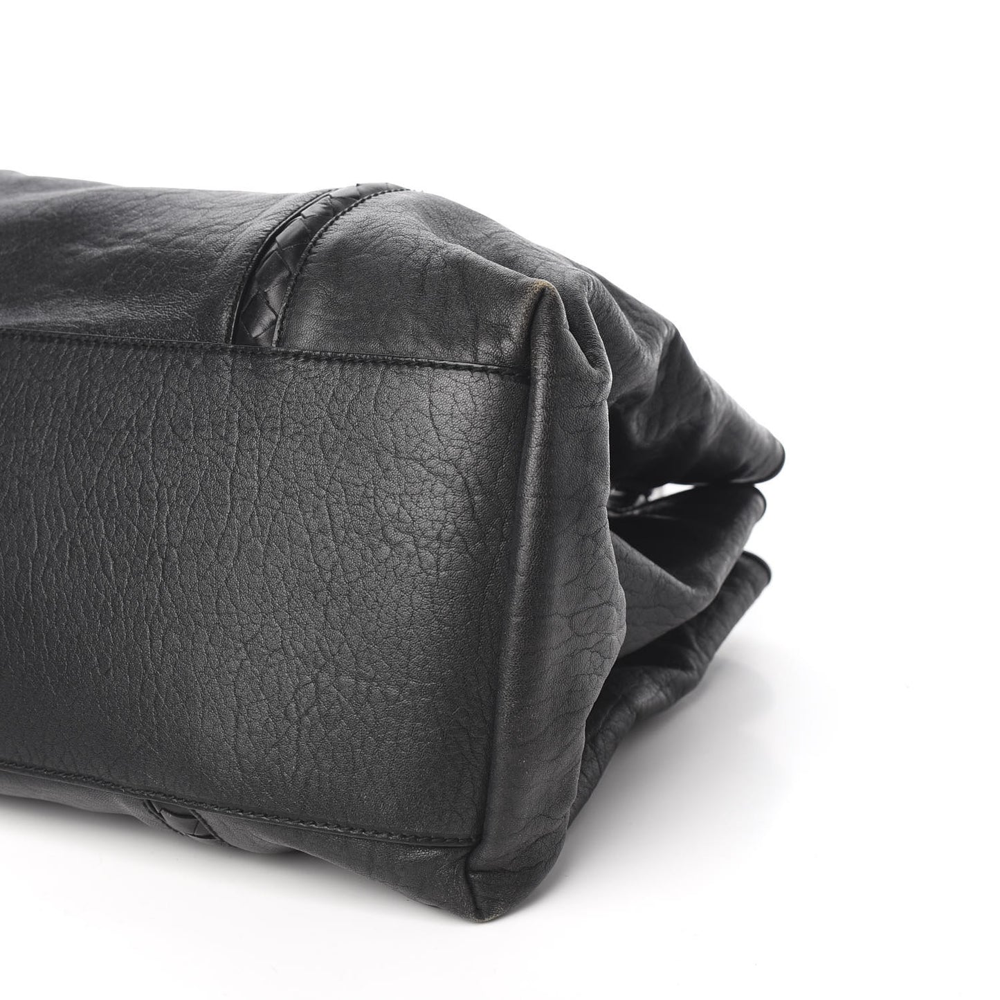 Grained Lambskin Medium Roma Tote Black