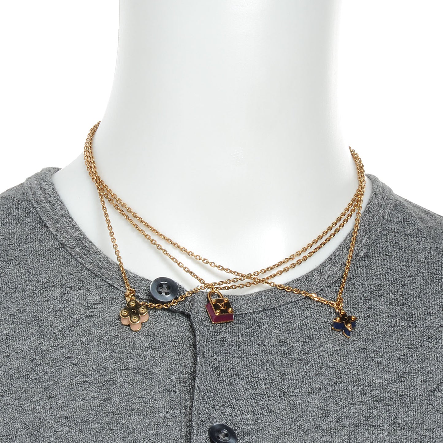 Sweet Charms Tiered Necklace Gold