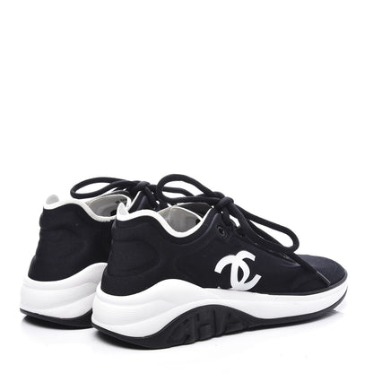 Chanel Lycra Womens CC Sneakers 36.5 Black 4 of 10