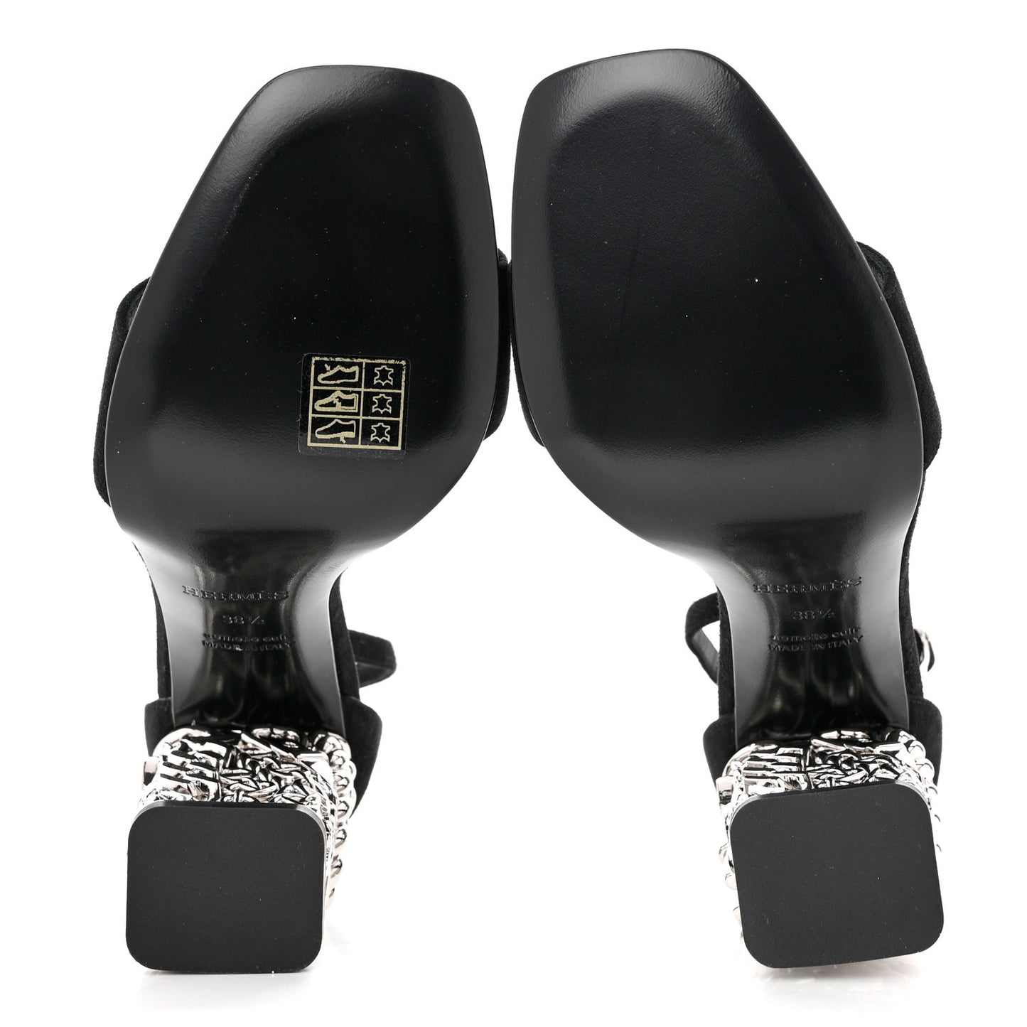 Suede Goatskin Glam 105 Sandals 38.5 Black