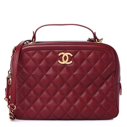 Chanel Calfskin Quilted CC Medium Vanity Case Dark Red 1 of 14