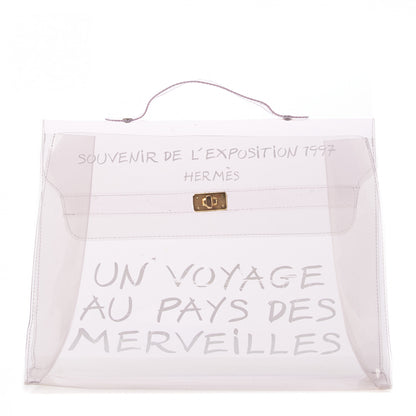 Hermes Vinyl Souvenir De L'Exposition Kelly Transparent 1 of 9