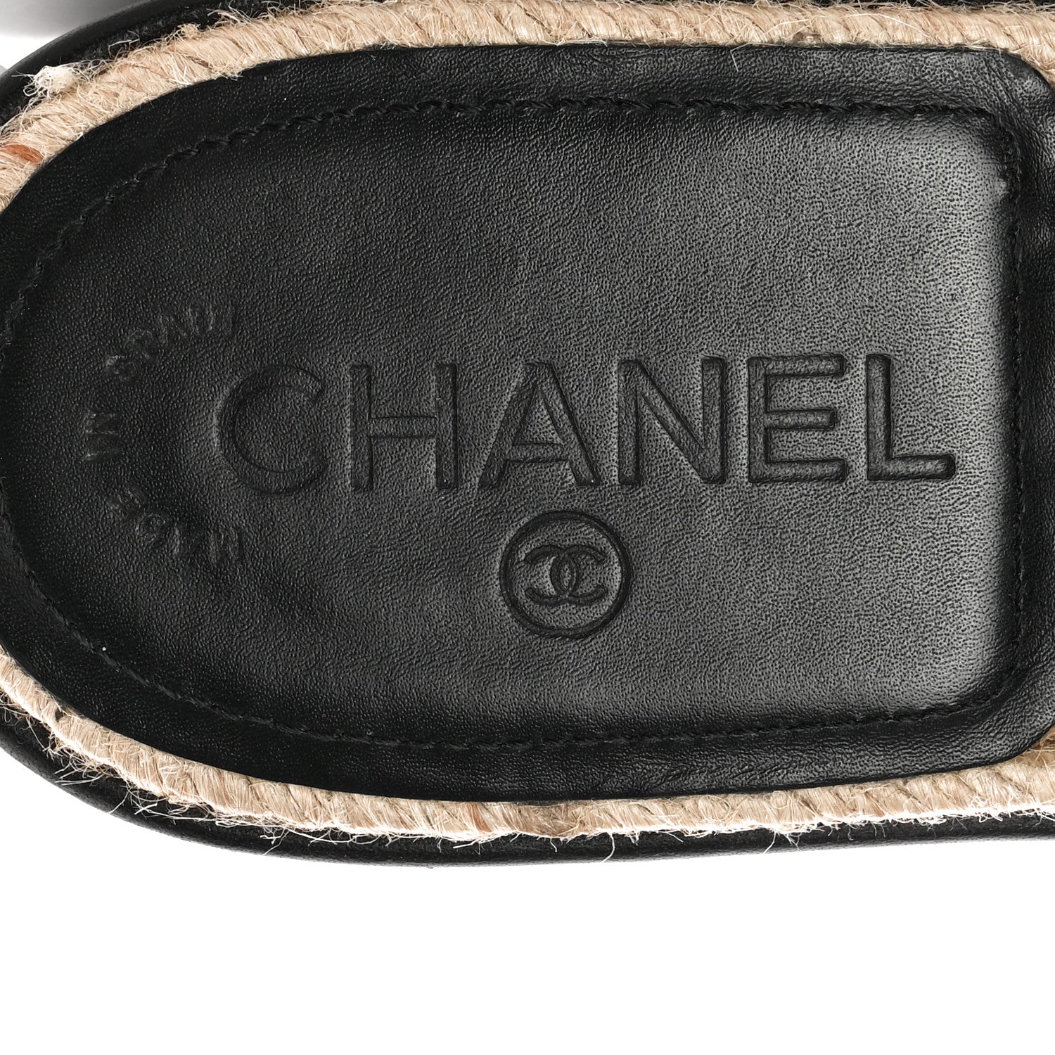 Chanel Lambskin Quilted CC Mules Sandals 39 Black White 7 of 12