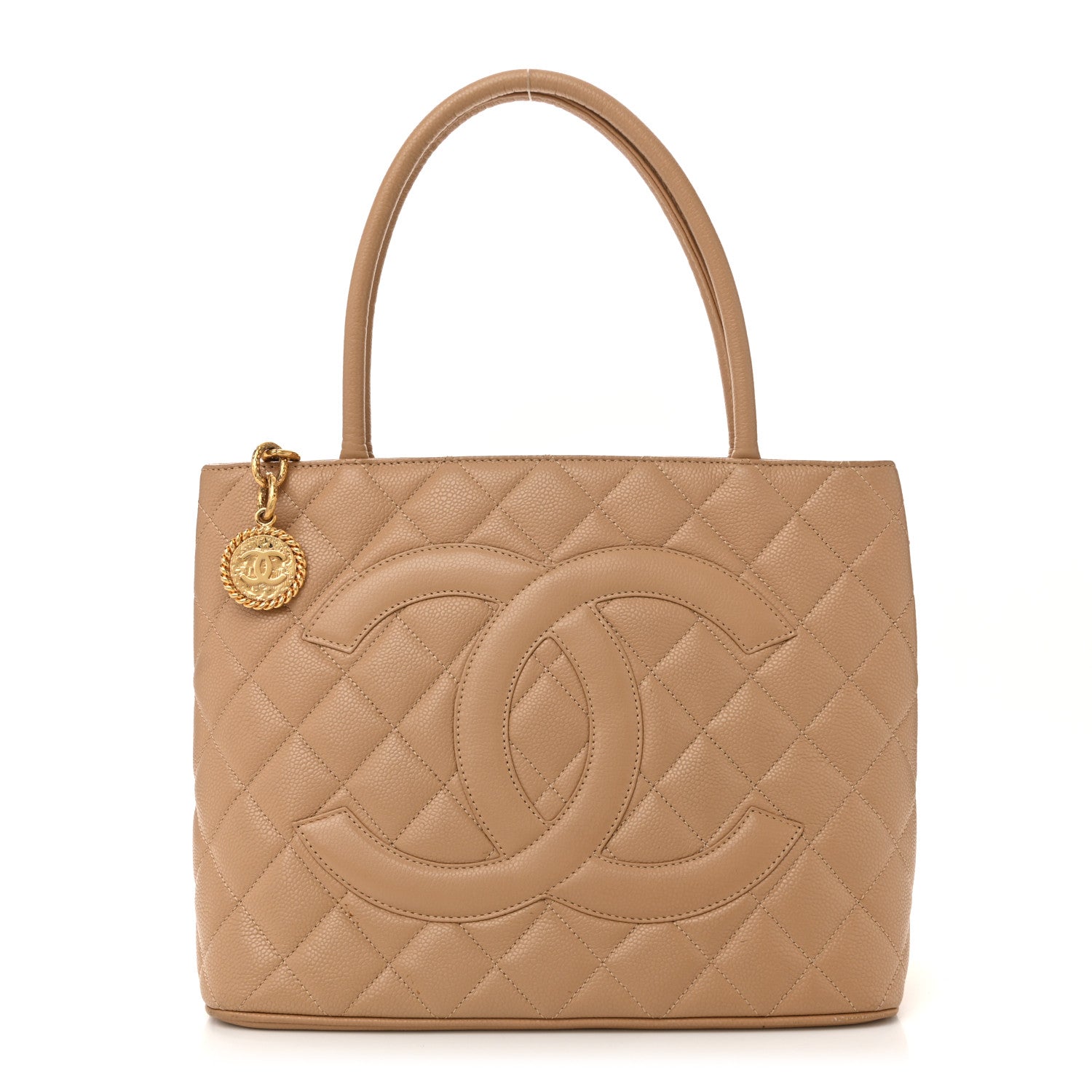 Chanel Caviar Quilted Medallion Tote Beige 1 of 12