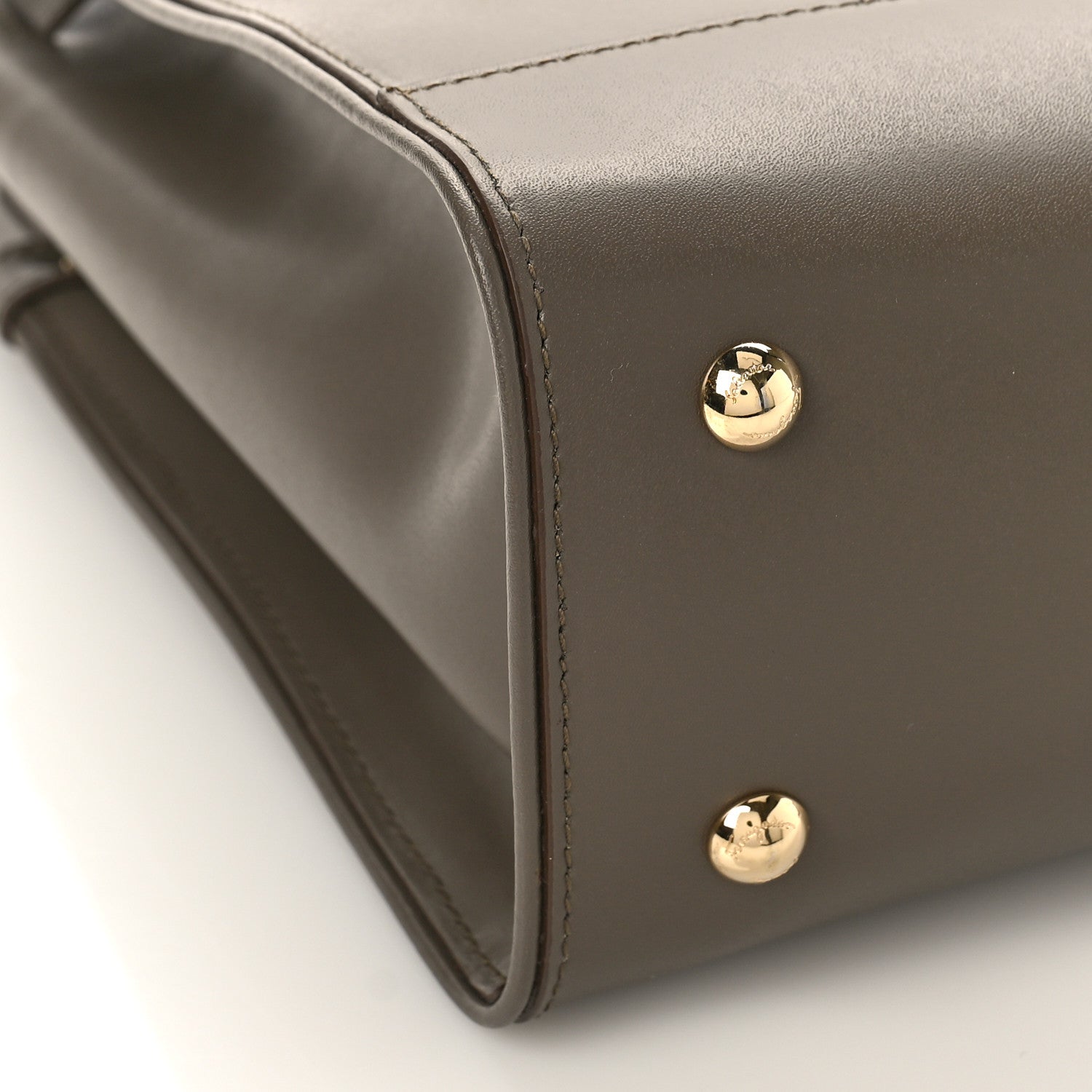 Salvatore Ferragamo Calfskin Briana Tote Mud 7 of 8