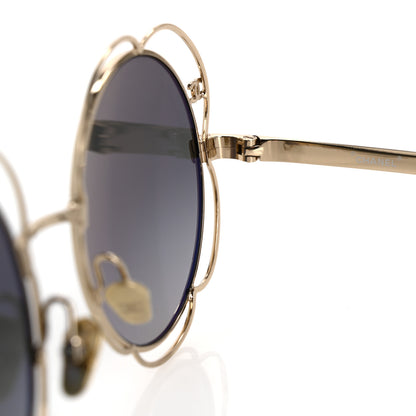 Chanel Metal Round Camellia Sunglasses 71573 Gold 5 of 8