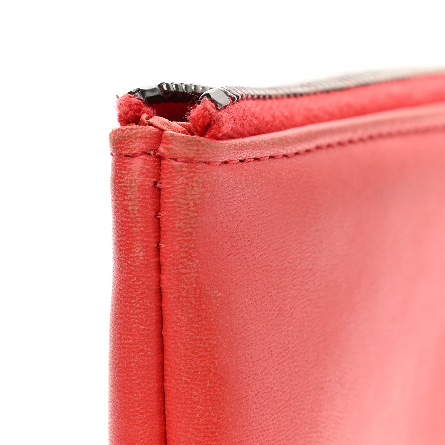 Calfskin Patent Quilted Medium Cosmetic Case Red