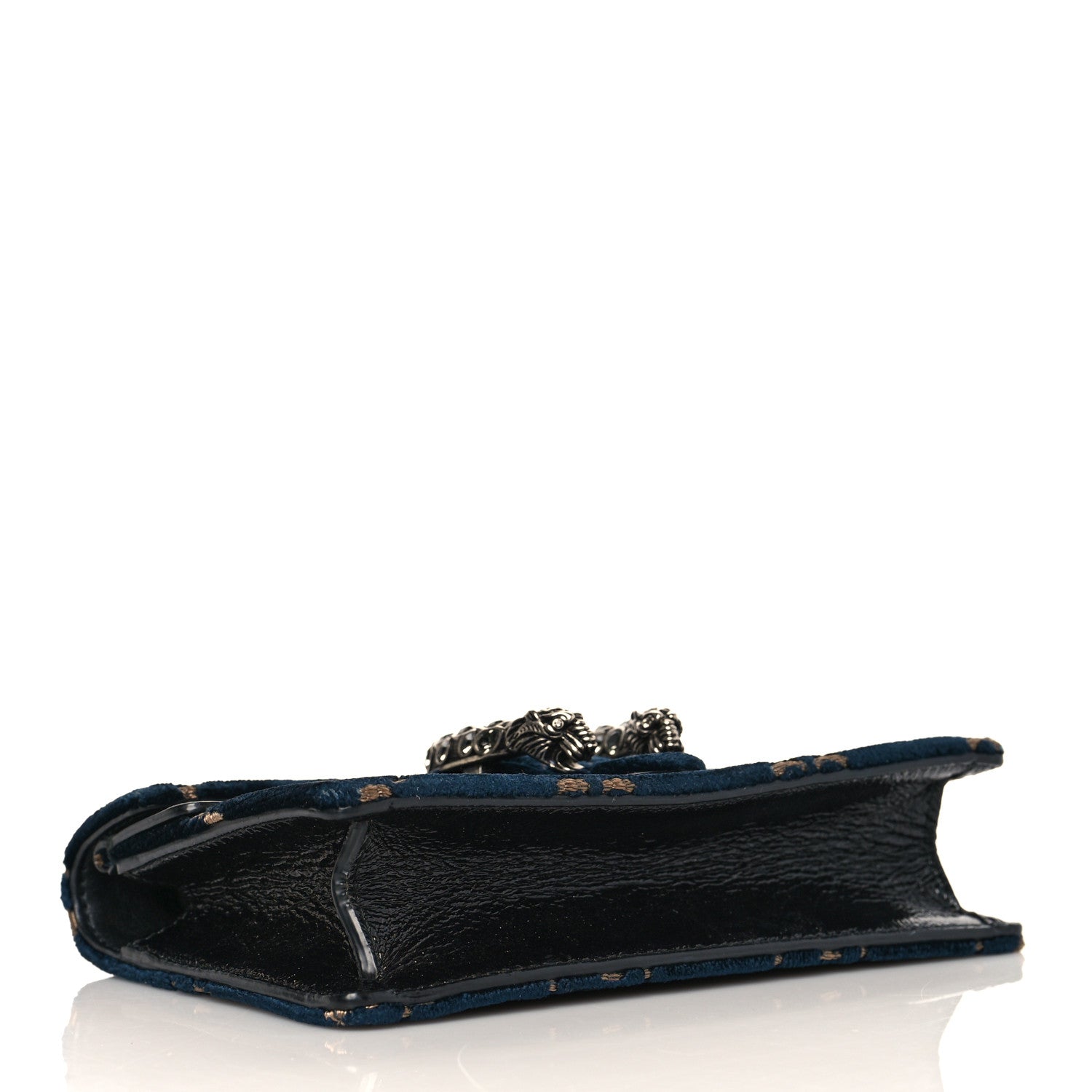 Gucci Velvet GG Monogram Super Mini Dionysus Shoulder Bag Blue Beige Black 4 of 9