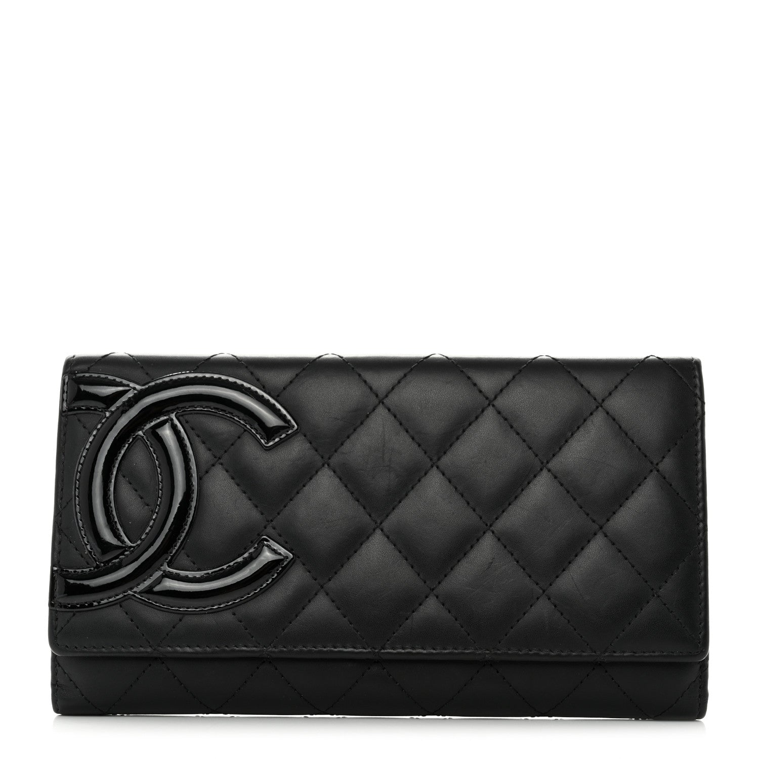 Chanel Calfskin Quilted Cambon Long Double Wallet Black 1 of 17