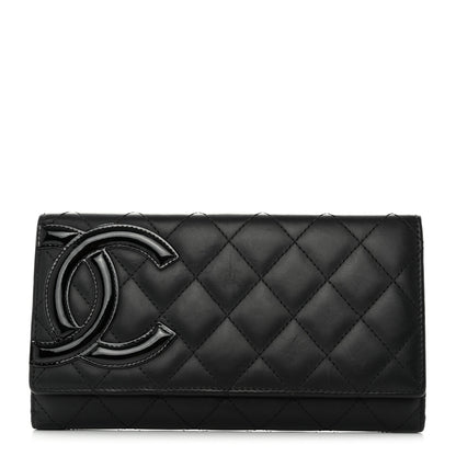 Chanel Calfskin Quilted Cambon Long Double Wallet Black 1 of 17