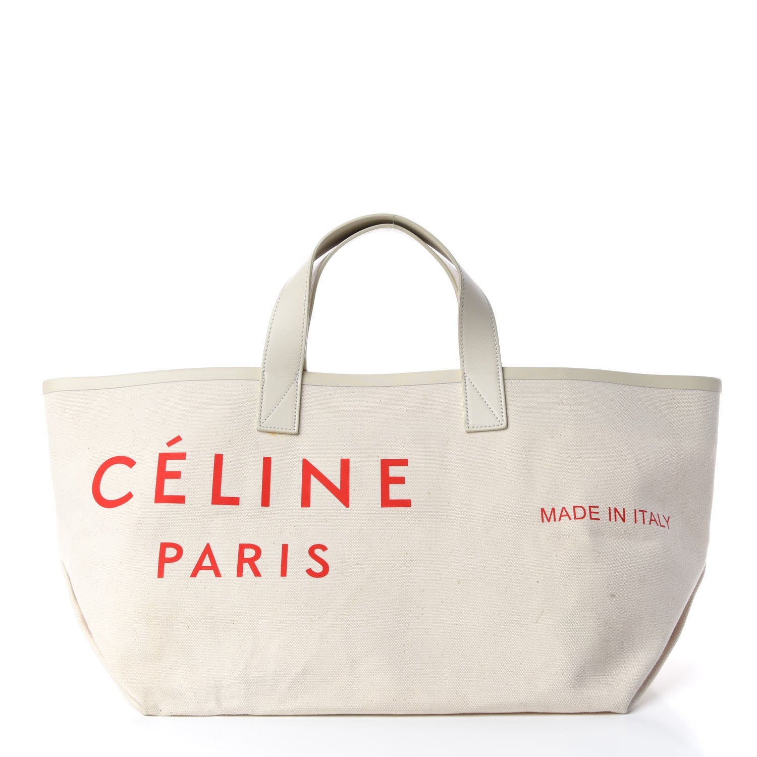Celine Textile Small Made In Tote Natural Red 3 of 8