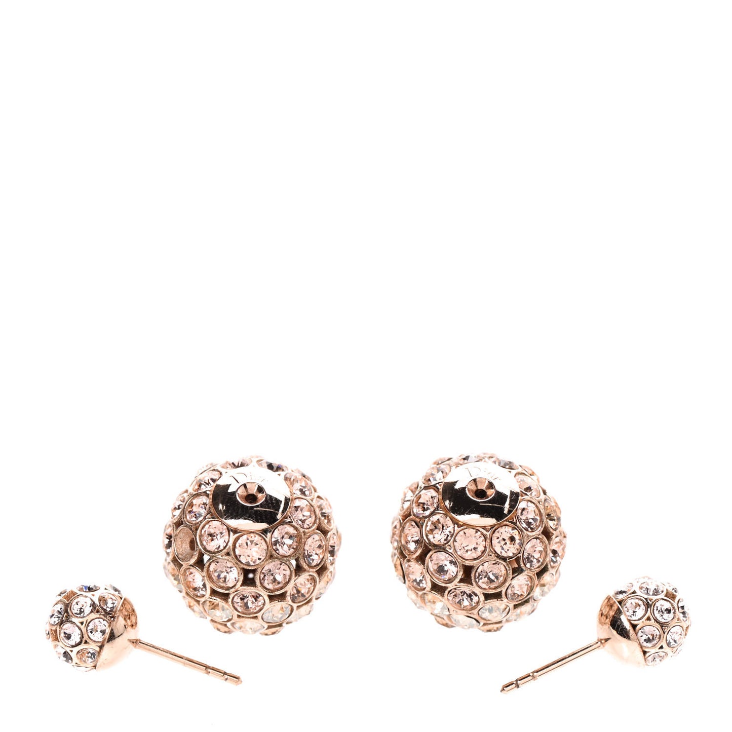 Crystal Mise En Dior Tribal Earrings Light Pink Gold