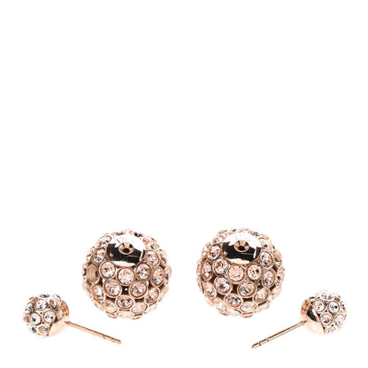 Christian Dior Crystal Mise En Dior Tribal Earrings Light Pink Gold 3 of 4