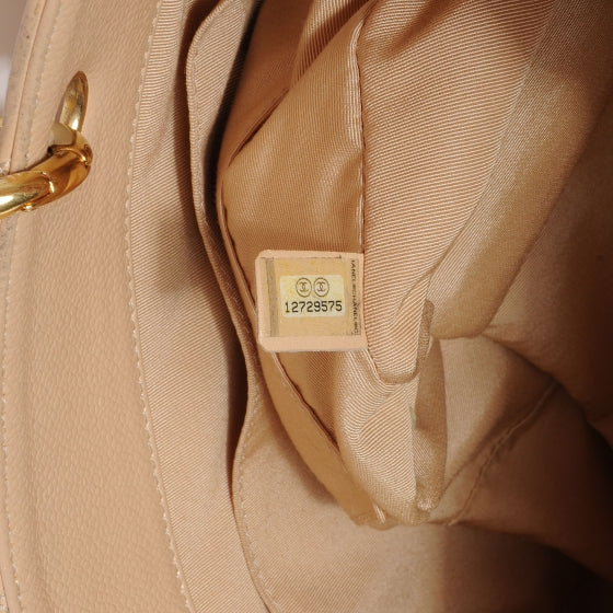 Caviar Quilted Grand Shopping Tote GST Beige