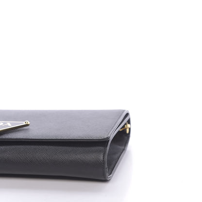 Prada Saffiano Chain Wallet Black 8 of 9