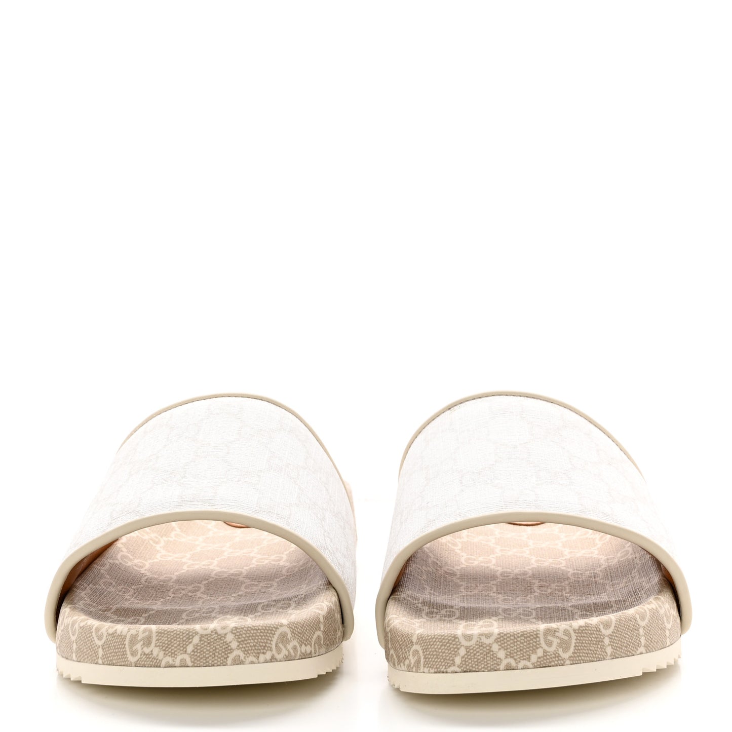 GG Supreme Monogram Demetra Mens Slide Sandals 11 White Mystic White