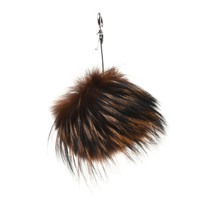 Fendi Fox Mink Rabbit Fur Vitello Flamingo Kooky Monster Bag Bug Charm Zucca Multicolor Black 3 of 3