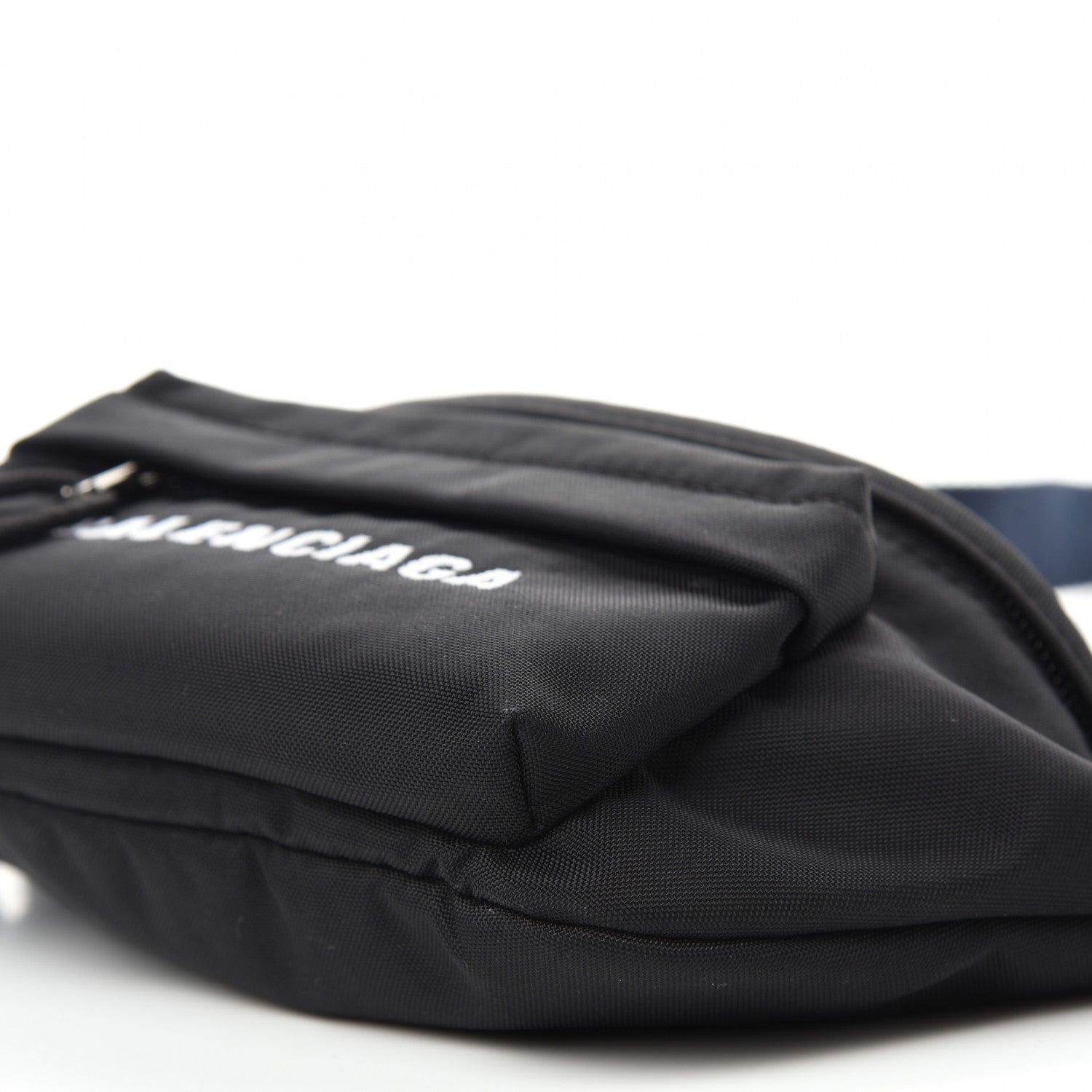 Balenciaga Sport Nylon Logo Embroidered Wheel Belt Bag Black White 9 of 9