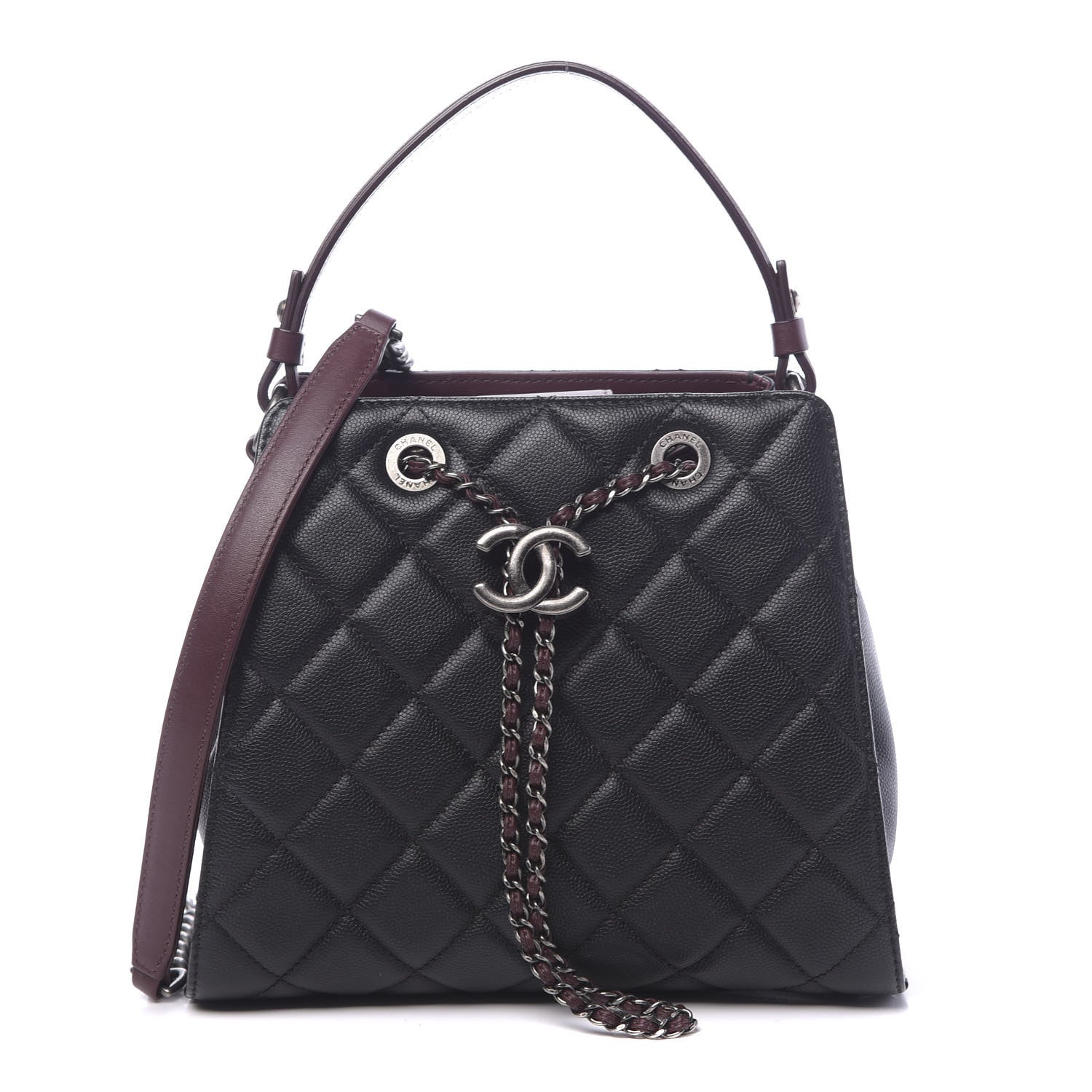 Chanel Caviar Quilted Small CC Bucket Bag Black 1 of 11