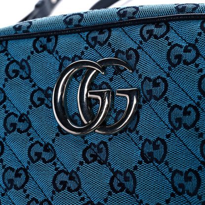 Gucci Monogram Multicolor Matelasse Diagonal Small GG Marmont Chain Shoulder Bag Light Blue 13 of 13