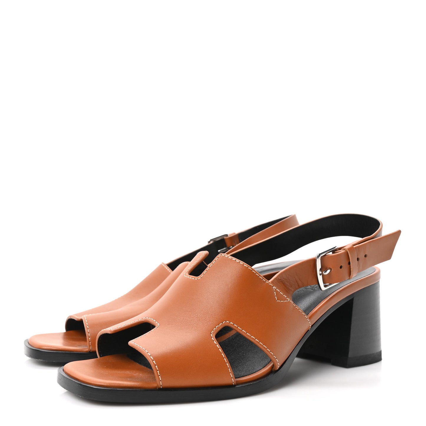 Calfskin Elbe 60 Sandals 38.5 Naturel