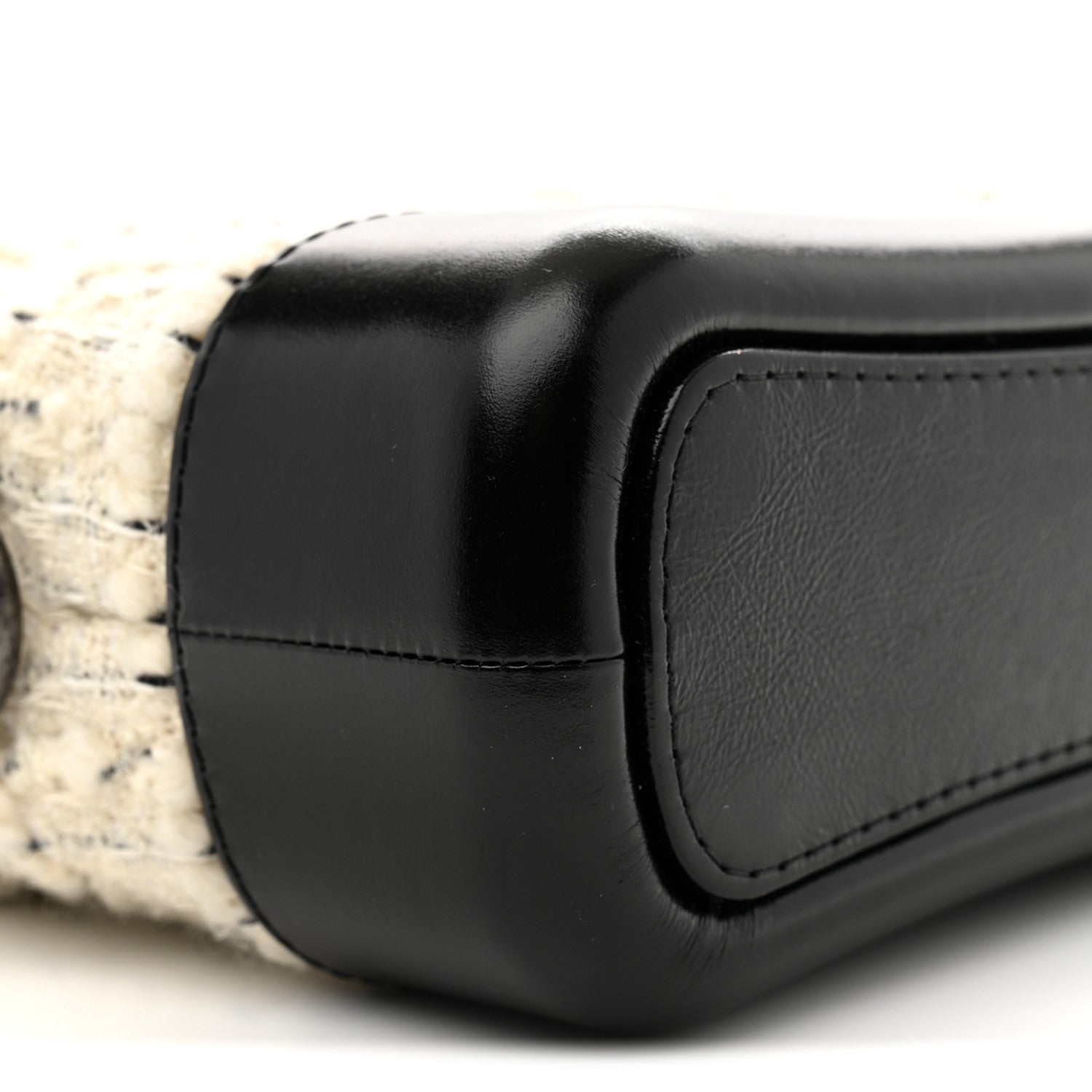 Chanel Tweed Calfskin Quilted Small Gabrielle Hobo Ivory Black 9 of 12