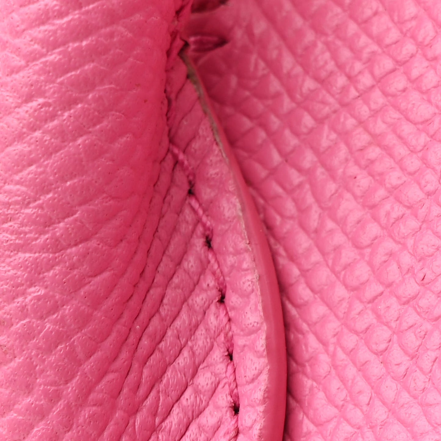 Signature Grained Calfskin Logo XXS Ville Top Handle Bag Rose Bubblegum Black