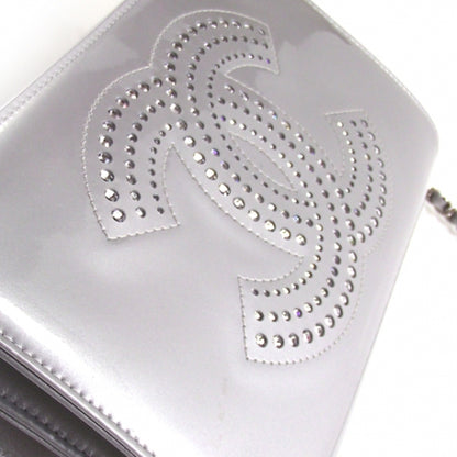 Chanel Patent Rhinestone Strass Wallet On Chain Gray 7 of 12