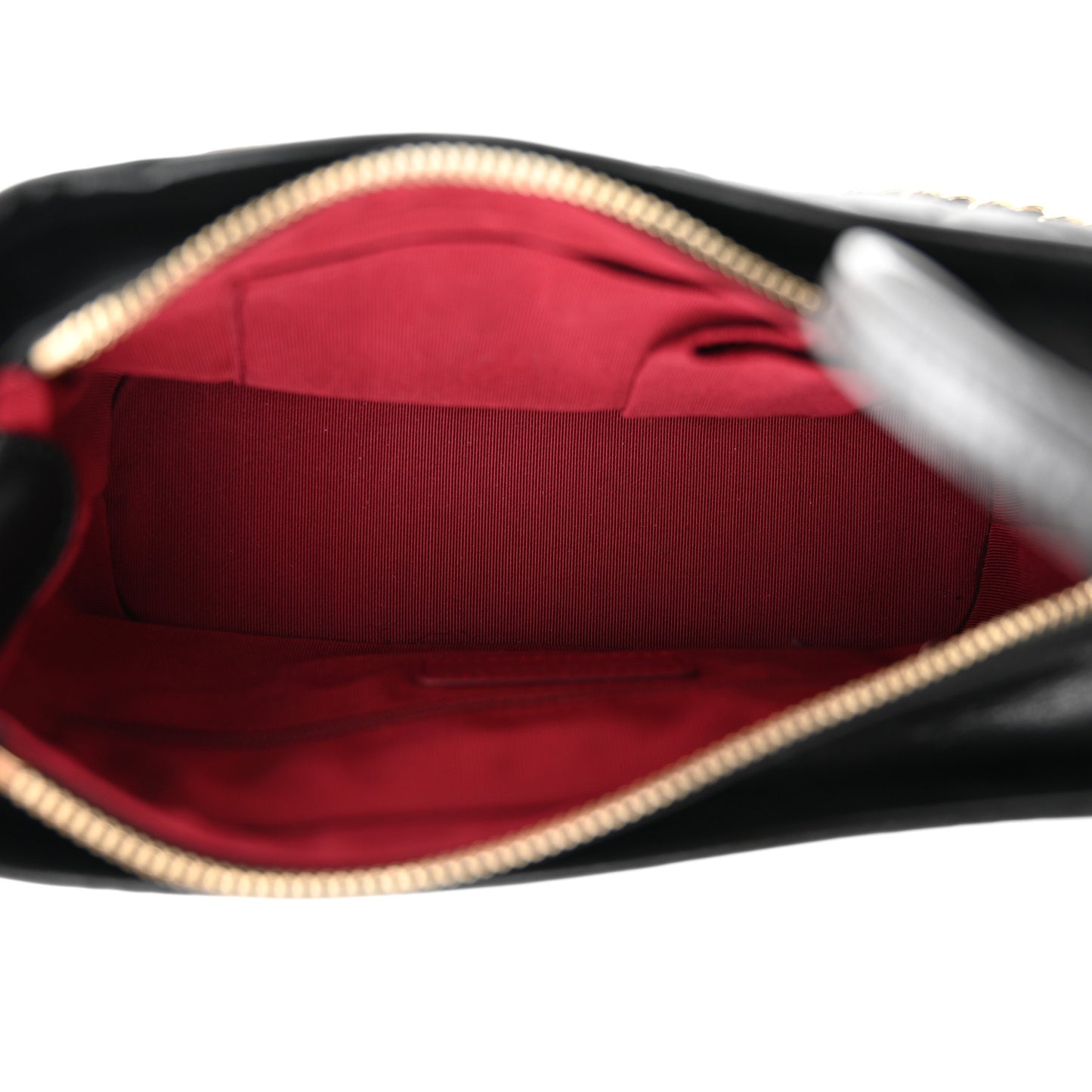 Aged Calfskin Quilted Charms Small Gabrielle Hobo Black